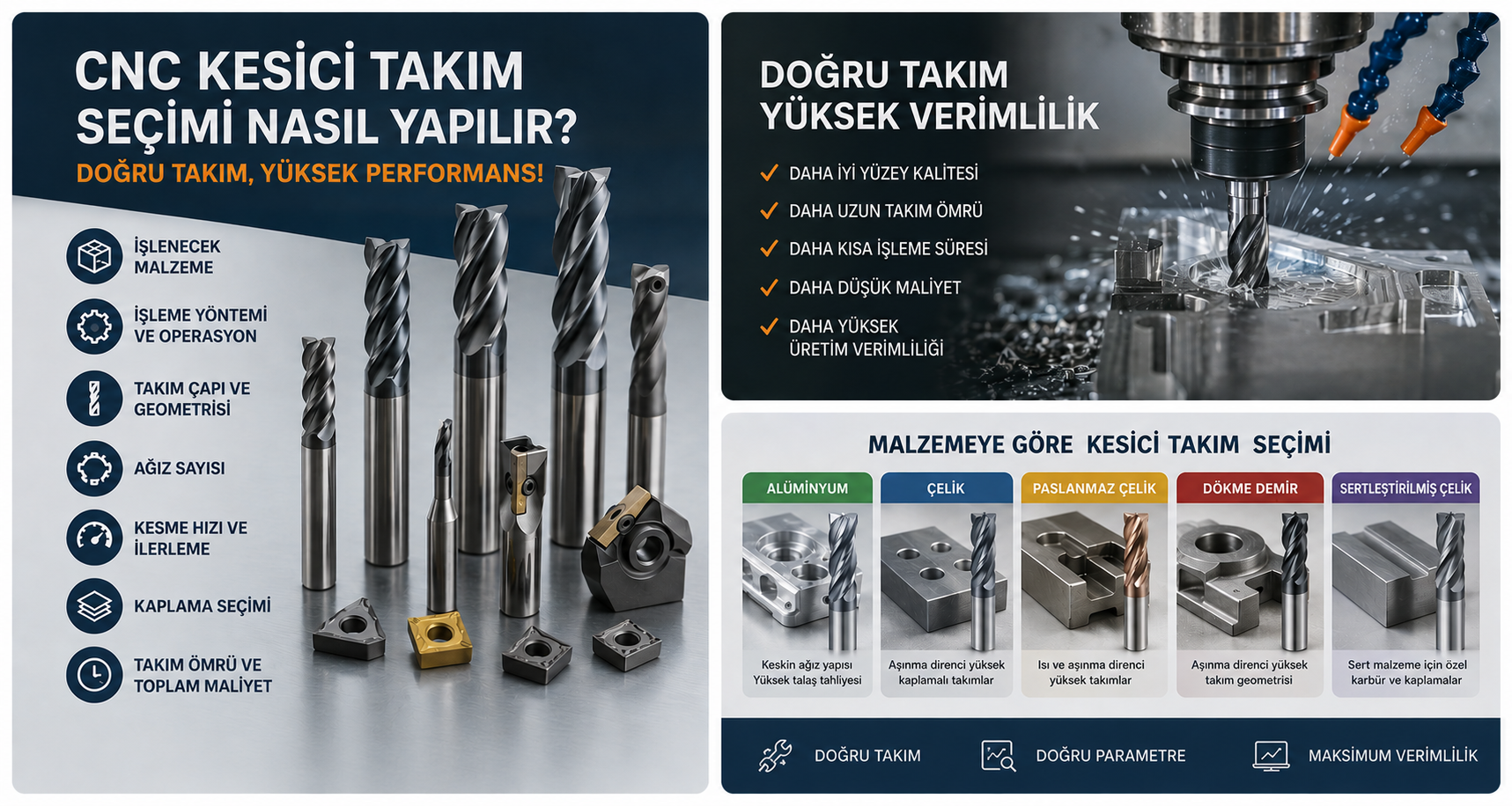 CNC kesici takım seçimi yaparken nelere dikkat edilmeli?