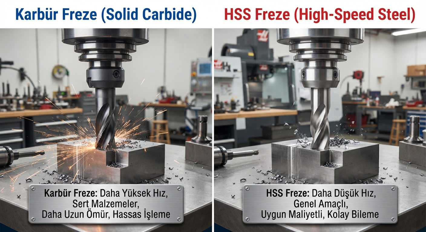 Karbür Freze mi HSS Freze mi? Farkları ve Seçim Rehberi