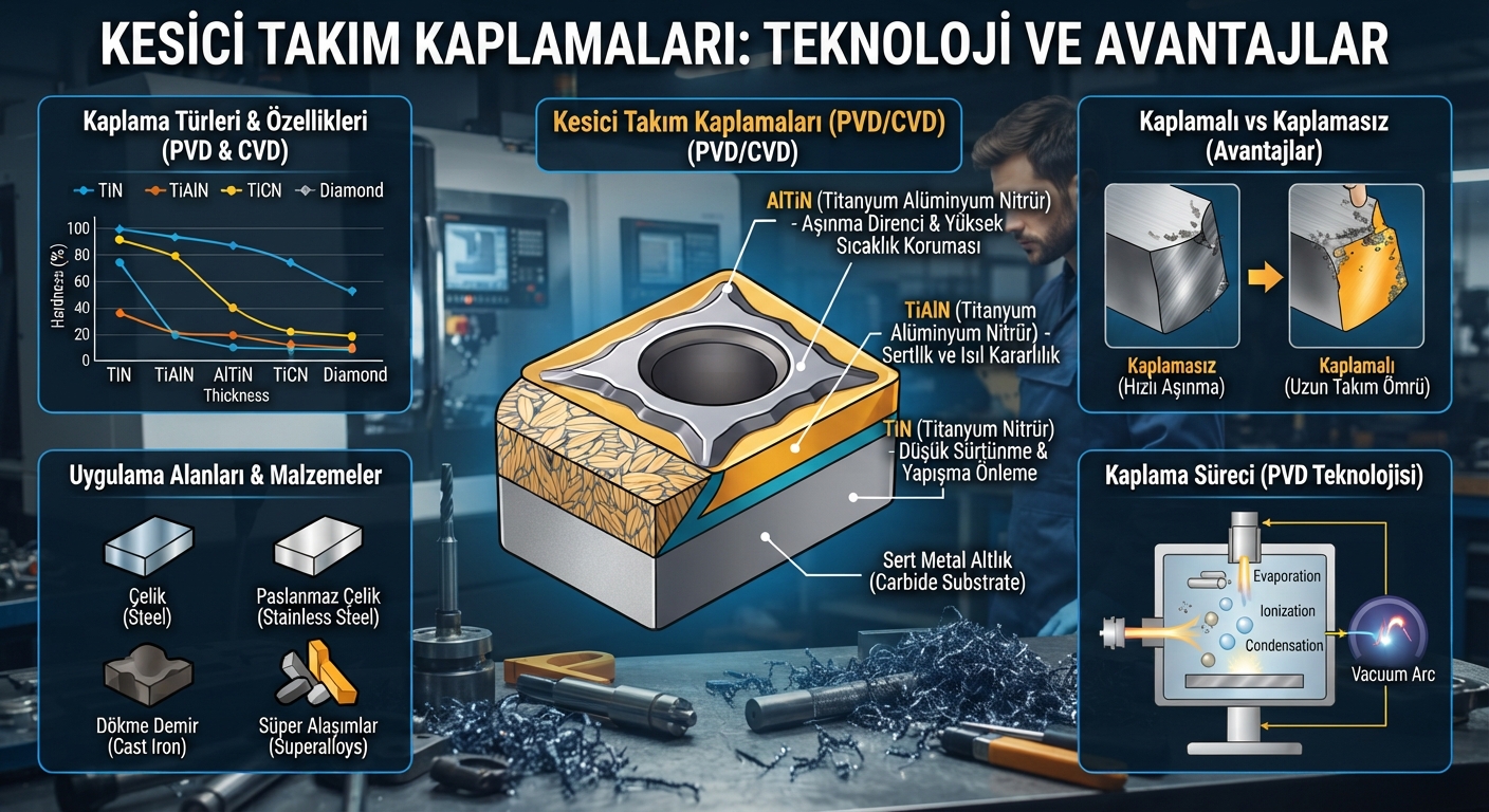 Kesici Takım Kaplamaları Nelerdir? Kaplama Çeşitleri ve Doğru Kaplama Çeşitleri