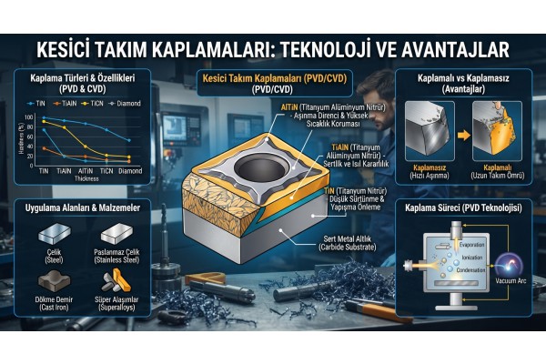 Kesici Takım Kaplamaları Nelerdir? Kaplama Çeşitleri ve Doğru Kaplama Çeşitleri