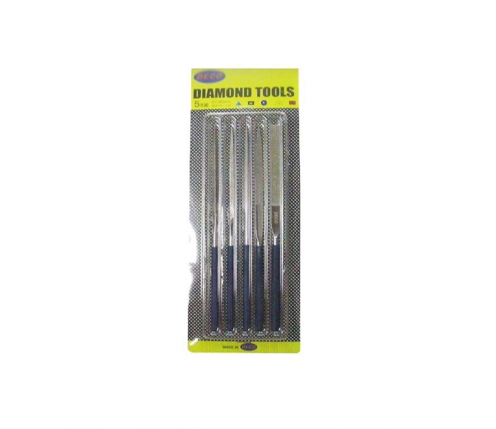DECO 180x5mm 5 Parça PVC Paketli Elmas Eğe Takımı