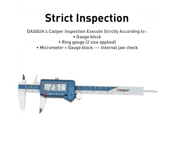 Dasqua 0-150mm Dasqua “ MAVİ SERİ “ LCD WATER PROOF LCD ABSOLUTE DİJİTAL KUMPAS IP54
