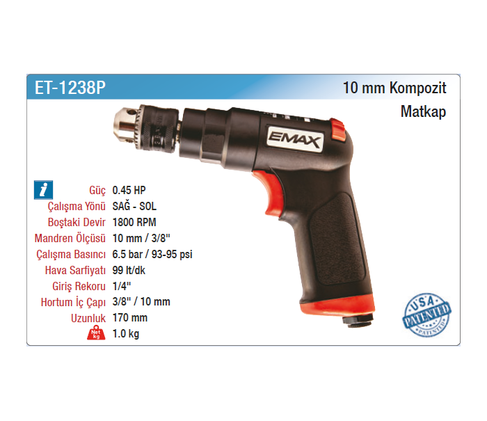 EMAX 10mm KOMPOZİT MATKAP