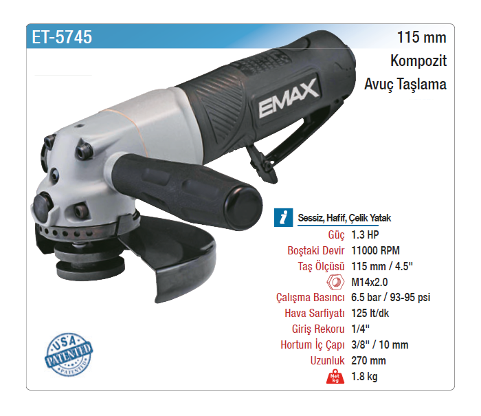 EMAX 115mm KOMPOZİT AVUÇ TAŞLAMA