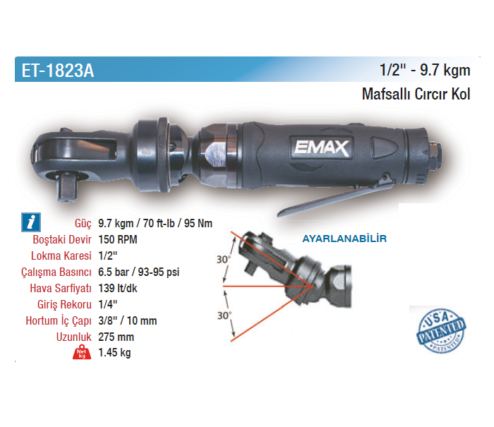 EMAX 1/2 9.7kgm MAFSALLI CIRCIR KOL