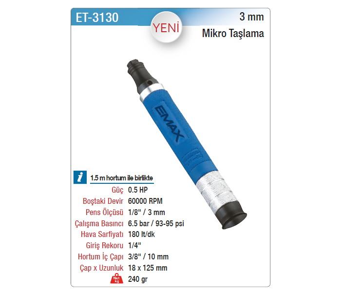EMAX 3mm MİKRO TAŞLAMA