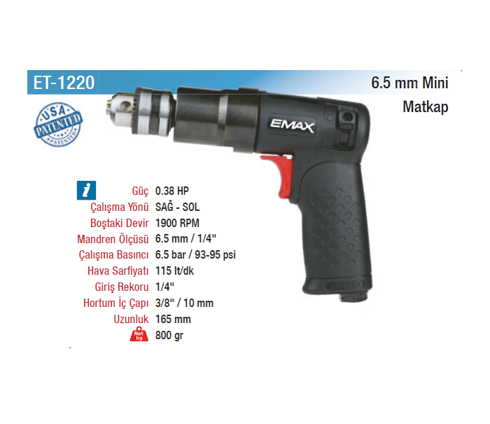 EMAX 6.5mm MİNİ MATKAP