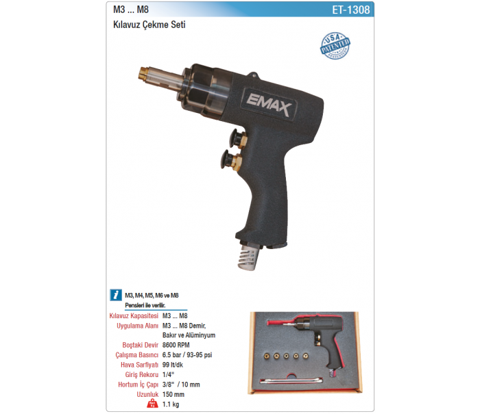 EMAX M3-M8 KLAVUZ ÇEKME SETİ