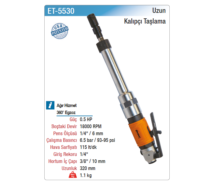 EMAX UZUN KALIPÇI TAŞLAMA