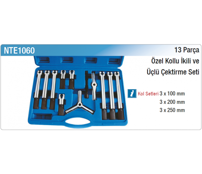 NT tools 13 PARÇA ÖZEL KOLLU İKİLİ VE ÜÇLÜ ÇEKTİRME SETİ