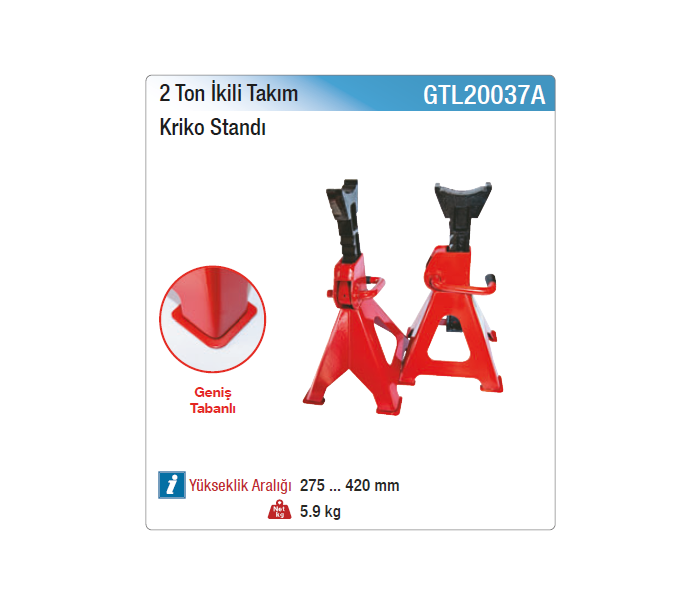 NT tools 2 TON İKİLİ TAKIM KRİKO STANDI