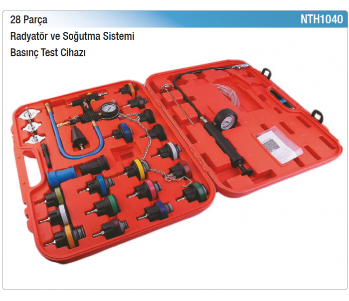 NT tools 28 PARÇA RADYATÖR VE SOĞUTMA SİSTEMİ BASINÇ TEST CİHAZI