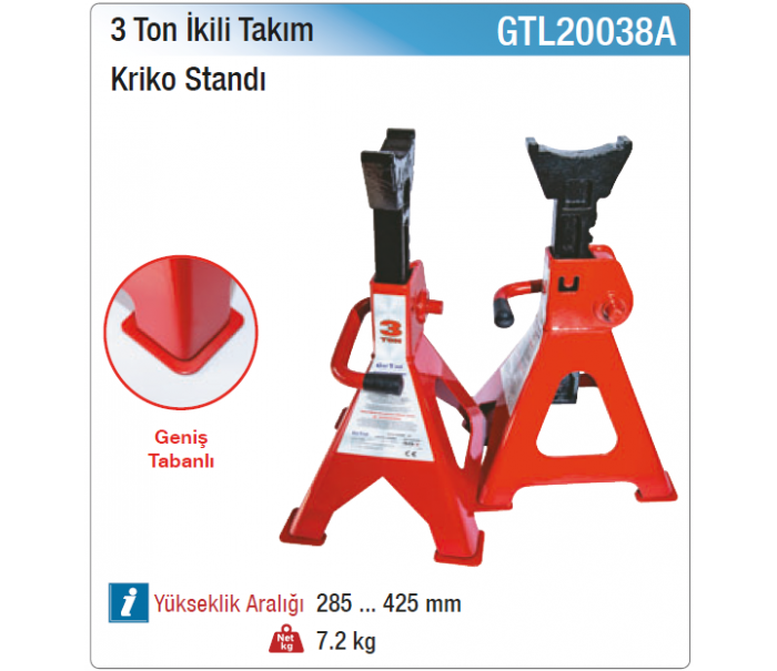 NT tools 3 TON İKİLİ TAKIM KRİKO STANDI
