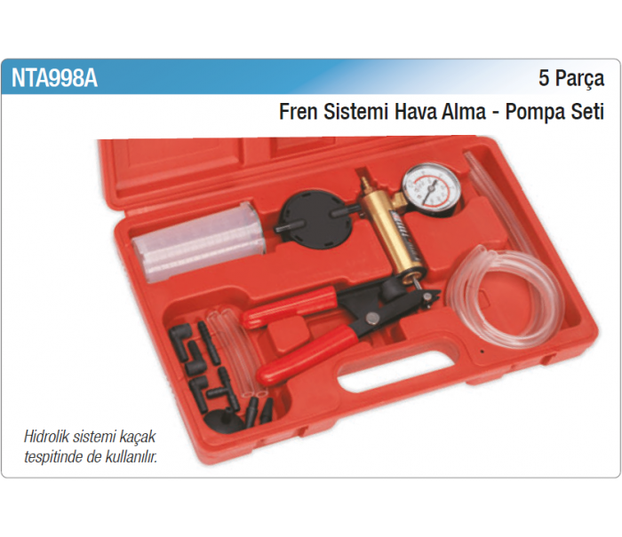 NT tools 5 PARÇA FREN SİSTEMİ HAVA ALMA-POMPA SETİ