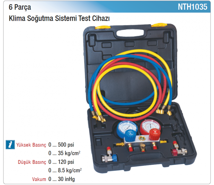 NT tools 6 PARÇA KLİMA SOĞUTMA SİSTEMİ TEST CİHAZI