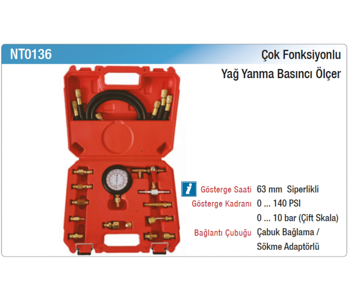 NT tools ÇOK FONKSİYONLU YAĞ YANMA BASINCI ÖLÇER
