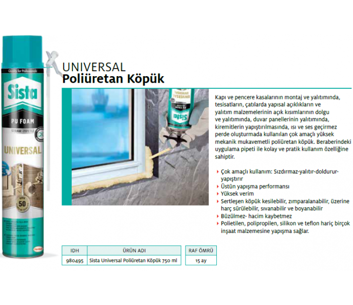 SİSTA PU KÖPÜK 750ml