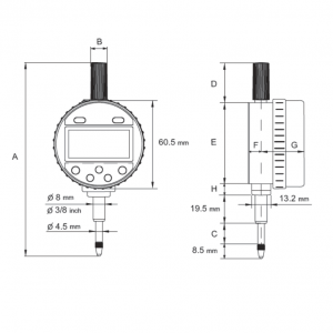 ASİMETO Dijital Komparatör Saati 0-12.5mm
