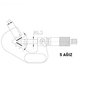 ASİMETO V Yatak Dijital Mikrometre 1-15mm