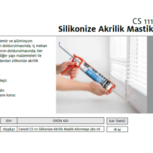 CERESİT CS 111 SİLİKONİZE AKRİLİK MASTİK ALTINMEŞE 240ml
