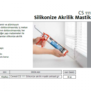 CERESİT CS 111 SİLİKONİZE AKRİLİK MASTİK ANTRASİT GRİ 240ml
