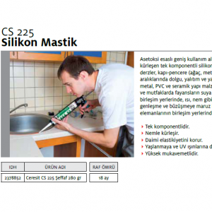 CERESİT CS 225 SİLİKON ŞEFFAF 280g
