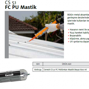 CERESİT CS51 FC PU MASTİK SOSİS BEYAZ 600 ml
