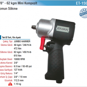 EMAX 3/8 62kgm MİNİ KOMPOZİT SOMUN SÖKME