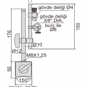 İNSİZE Manyetik Ayak 60kgf