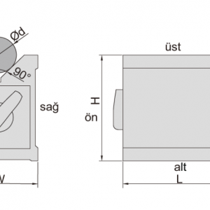 İNSİZE Manyetik V-Blok 70x60x73mm