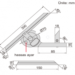 İNSİZE Universal Açı Ölçer 0-360°