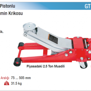 NT tools 2 TON ÇİFT PİSTONLU ARABALI ZEMİN KRİKO