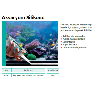 SİSTA AKVARYUM SİLİKON SİYAH 280ml