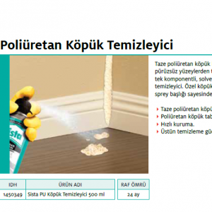 SİSTA KÖPÜK TEMİZLEYİCİSİ 500ml