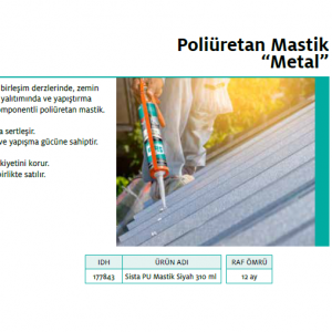 SİSTA PU MASTİK METAL SİYAH 310ml