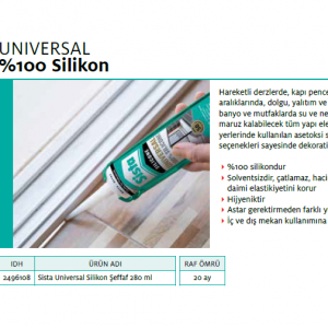 SİSTA UNİVERSAL SİLİKON ŞEFFAF 280ml